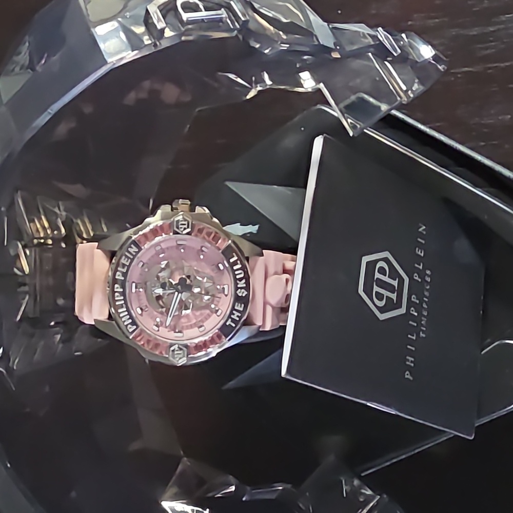 Philipp Plein Pink Skeleton Watch